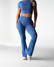 Load image into Gallery viewer, Blue Haze Daydream Foldover Flare Pants
